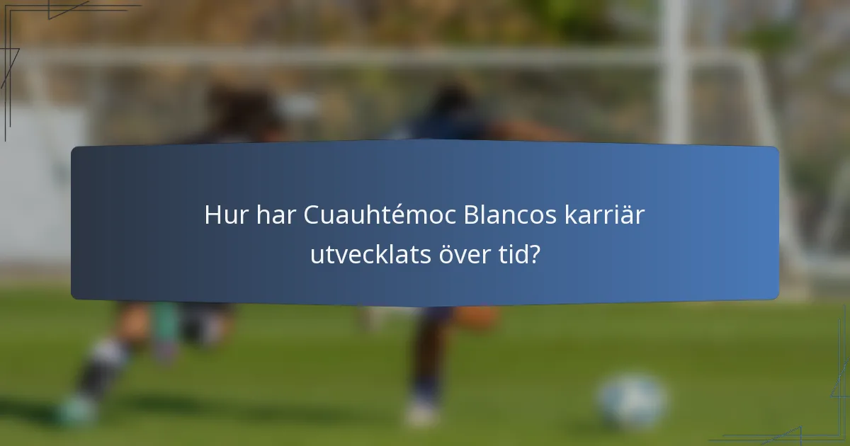 Hur har Cuauhtémoc Blancos karriär utvecklats över tid?