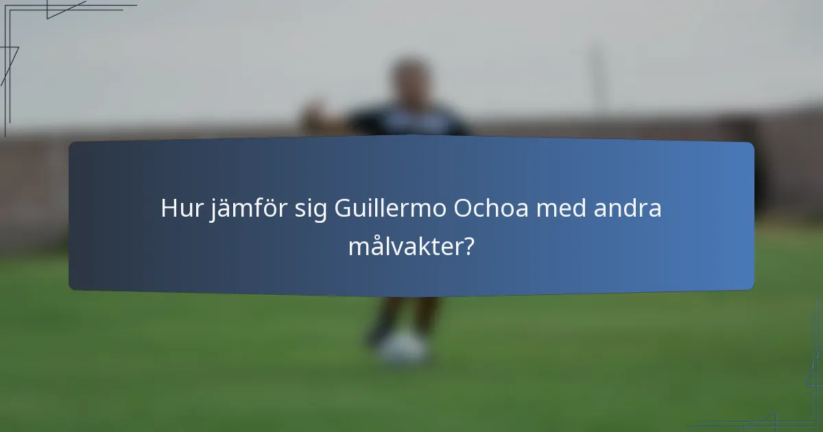 Hur jämför sig Guillermo Ochoa med andra målvakter?