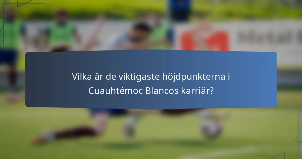 Vilka är de viktigaste höjdpunkterna i Cuauhtémoc Blancos karriär?