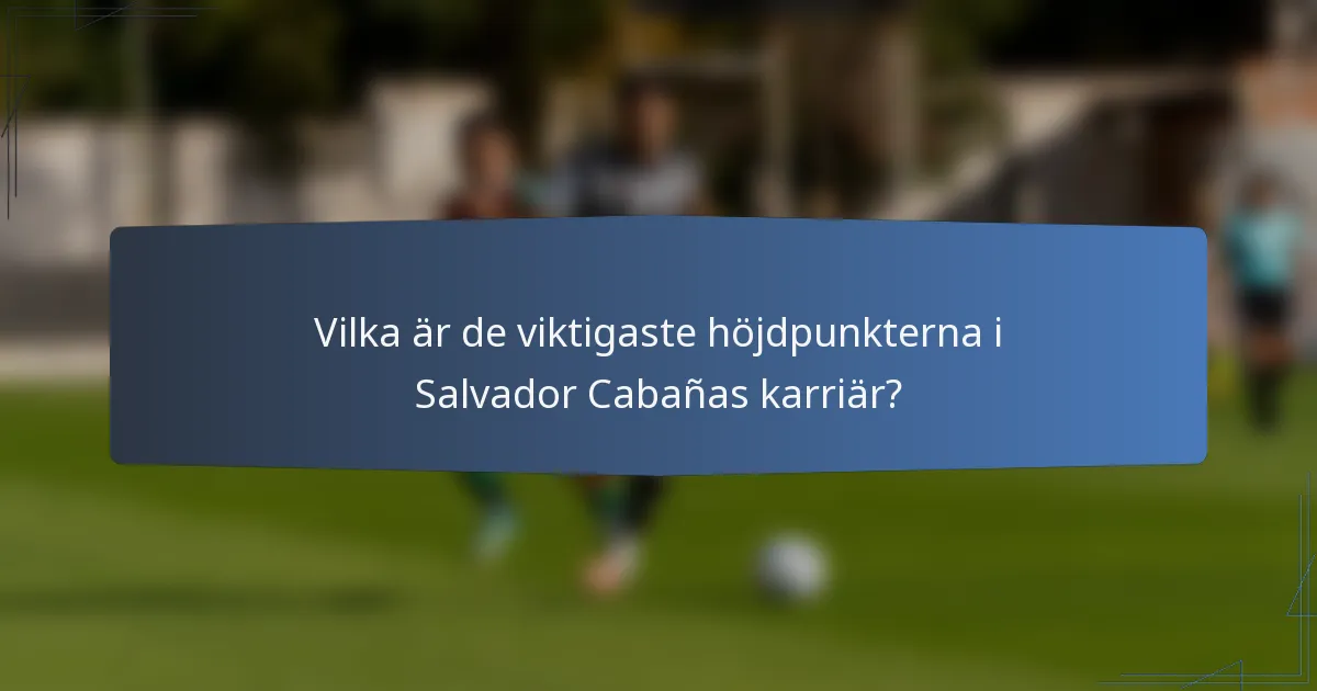 Vilka är de viktigaste höjdpunkterna i Salvador Cabañas karriär?