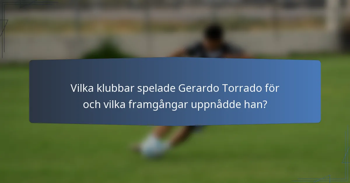 Vilka klubbar spelade Gerardo Torrado för och vilka framgångar uppnådde han?
