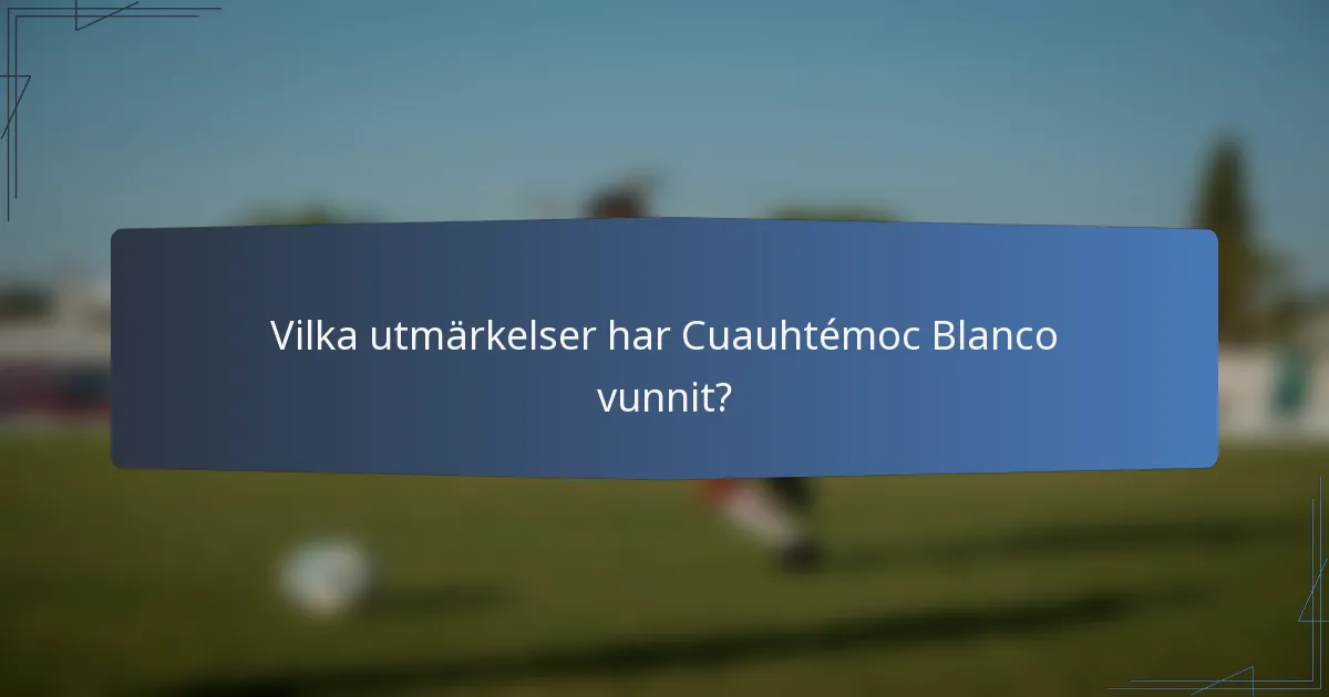 Vilka utmärkelser har Cuauhtémoc Blanco vunnit?